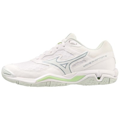 Zapatillas Balonmano Mizuno WAVE Phantom 3 Mujer - Blancos / Verdes - Chile M825YNXVJB
